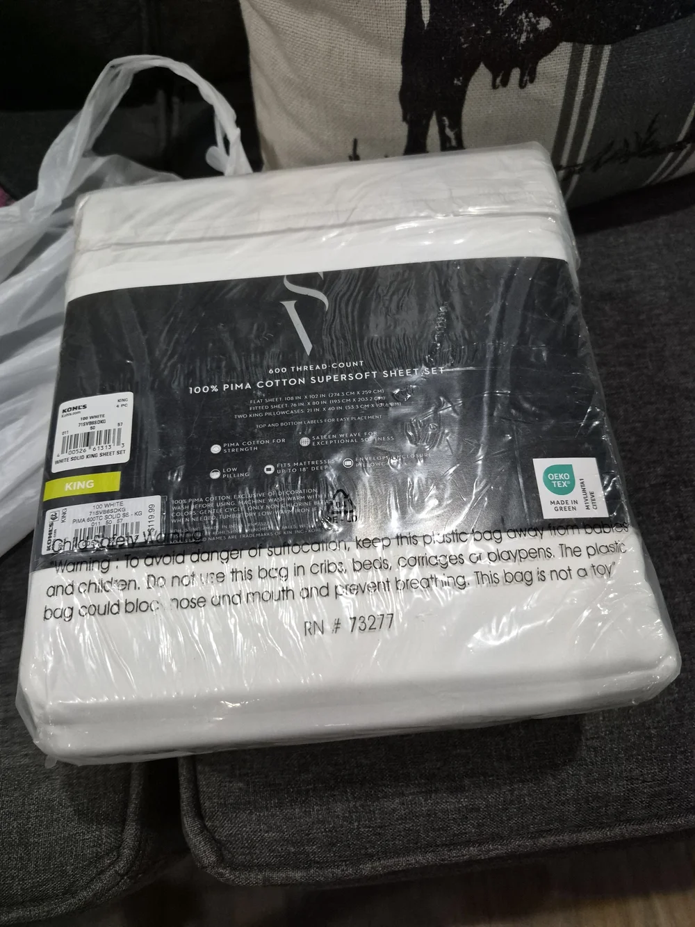 Vera Wang White Supersoft Pima Cotton Sheet Set